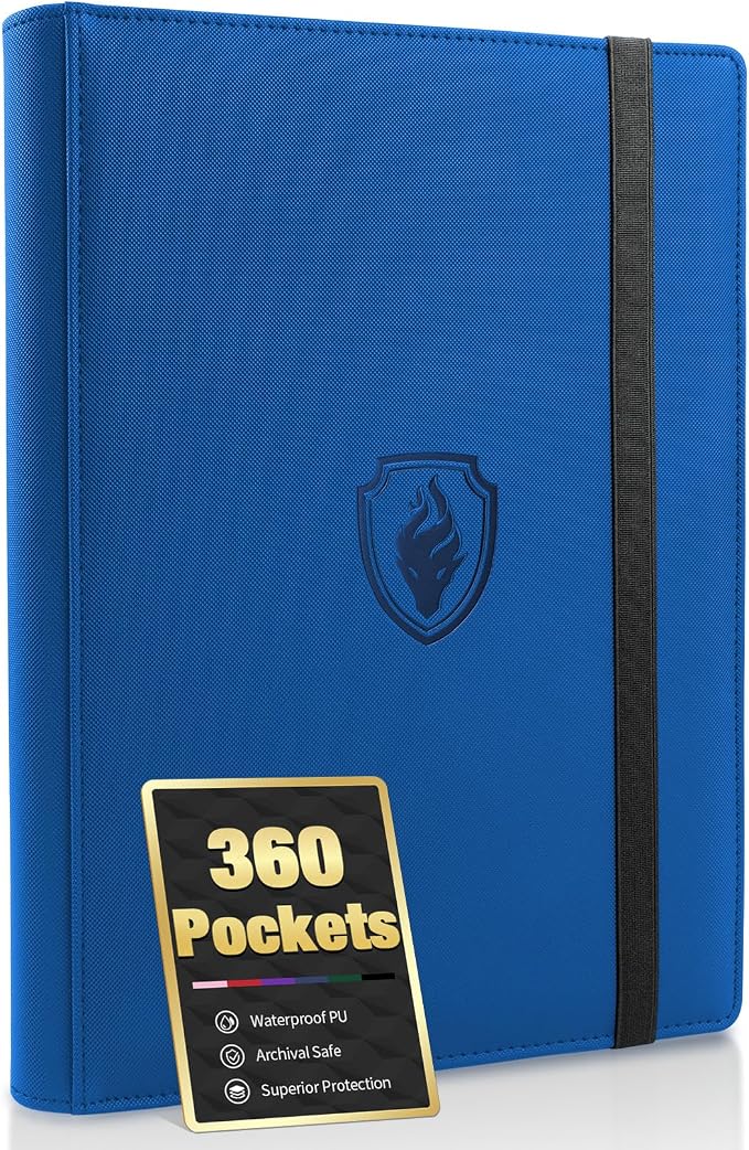 Premium 9 Pocket Card Binder for 360 Cards, Fabmaker PU Cover Trading Card by Fabmaker