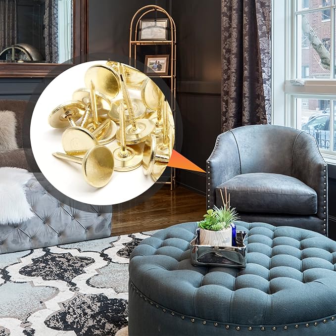 Piutouyar 17mm / 0.67 Inch Flat Head Thumb Tacks, Furniture Decor Pushpin Dia - Image 6