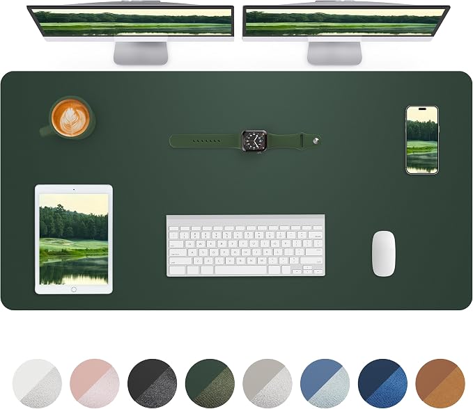 Leather Desk Pad Protector, Mouse Pad, Office Desk Mat, Non-Slip PU Leather by AFIING