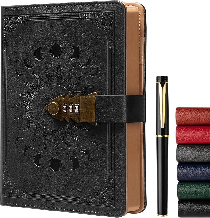 ZXHQ A5 Journal with lock, 120Gsm 224 Pages Lock Diary, Pen Set, Refillable by ZXHQ