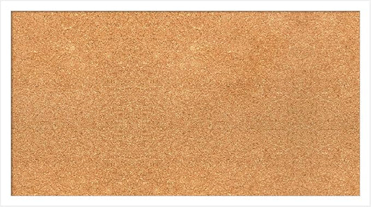 Amanti Art Natural Cork Board for Wall, 15x27 Vision Board with White Frame, Medium Corkboard Office Decor for Home Organization, Modern Corkboard Pinboard to Display Items for Home Organization in-DeskLoop Office
