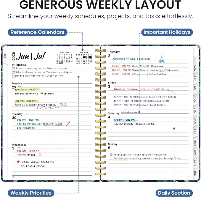 Planner 2026-2027, Academic Year Monthly and Weekly Calendar Planner, Jul 2026 - Image 3