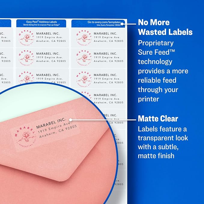 AVERY Shipping Labels, Matte Clear | Printable | - Image 2