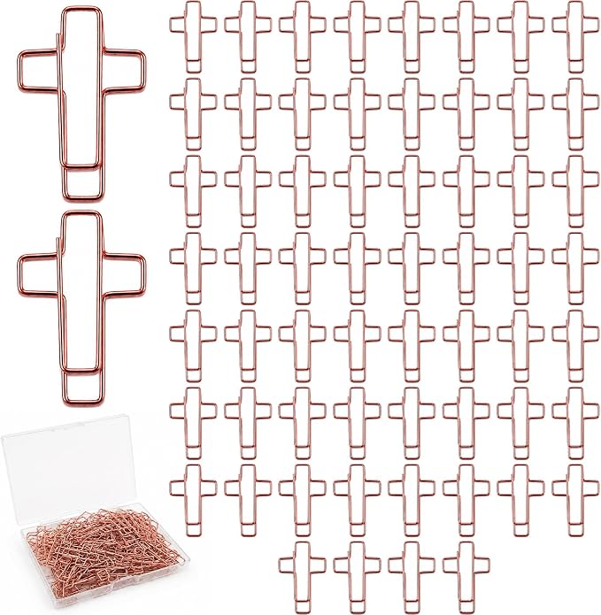 60 Pack Rose Cross Paper Clips, Decorative Paper Clips and Bookmarks by Unknown