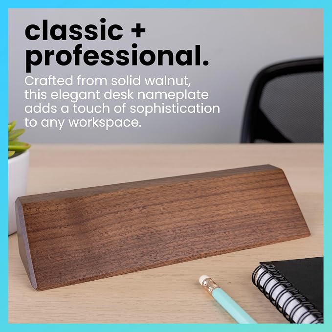ExcelMark Blank Wood Desk Nameplate - Image 2