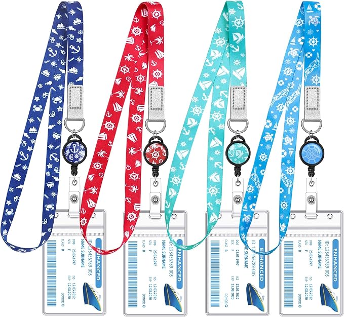 4 Pack Cruise Lanyard for Ship Cards Lanyards by HONSIO