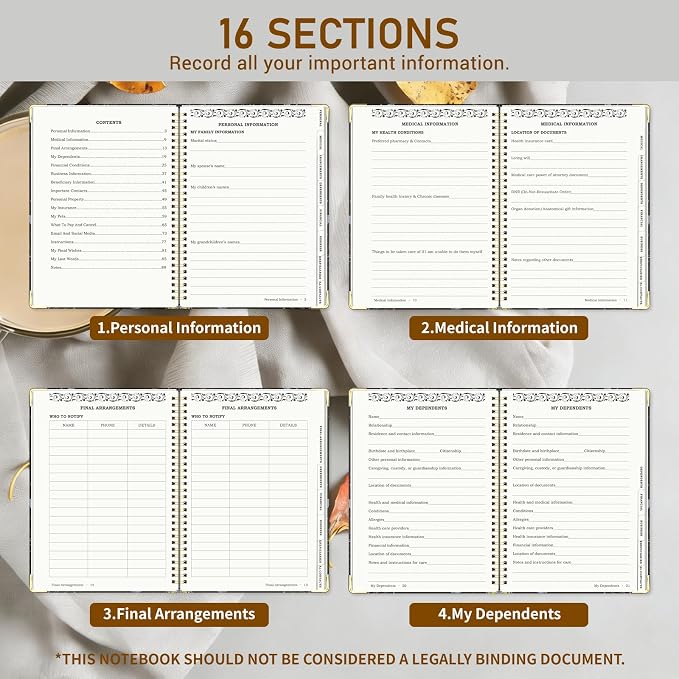 Peace of Mind Planner, Spiral End of Life Planner - Image 4