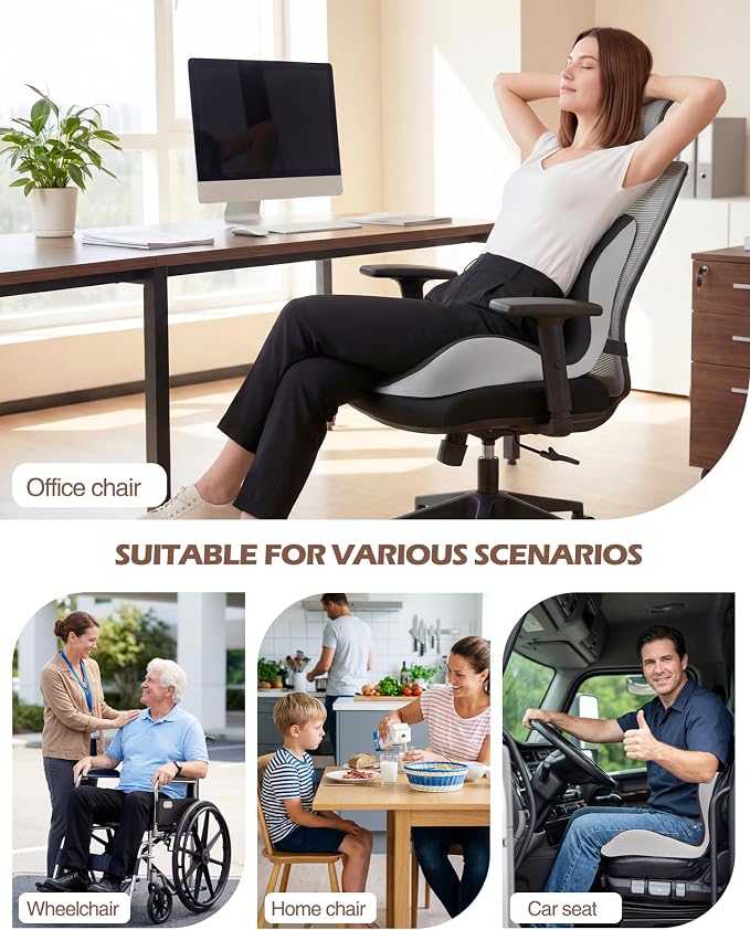 Office Chair Cushion for Tailbone & Low Back Pain Relief, Seat Cushions for - Image 7