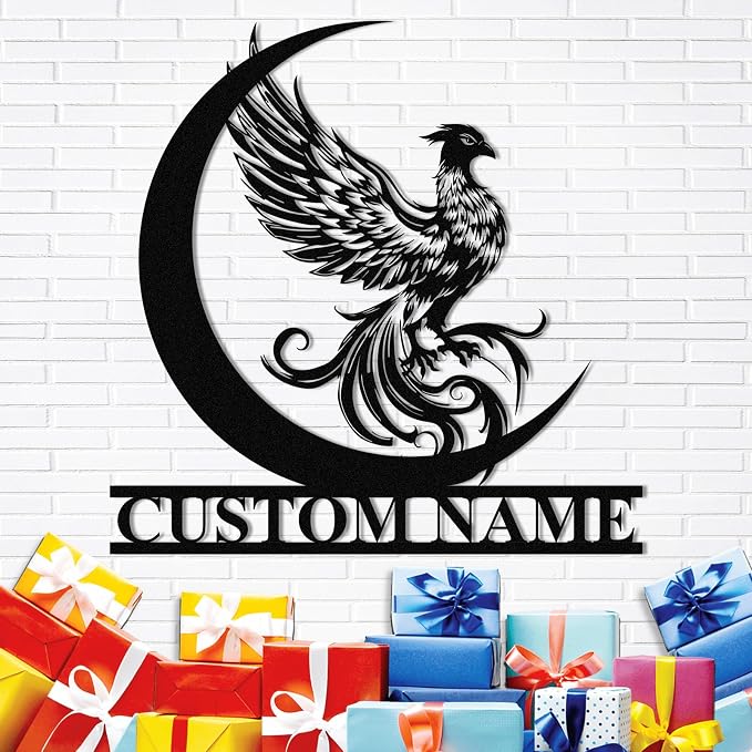 Dyoart Custom Phoenix Metal Sign | Personalized Last Name Signs | Phoenix Wall by Dyoart