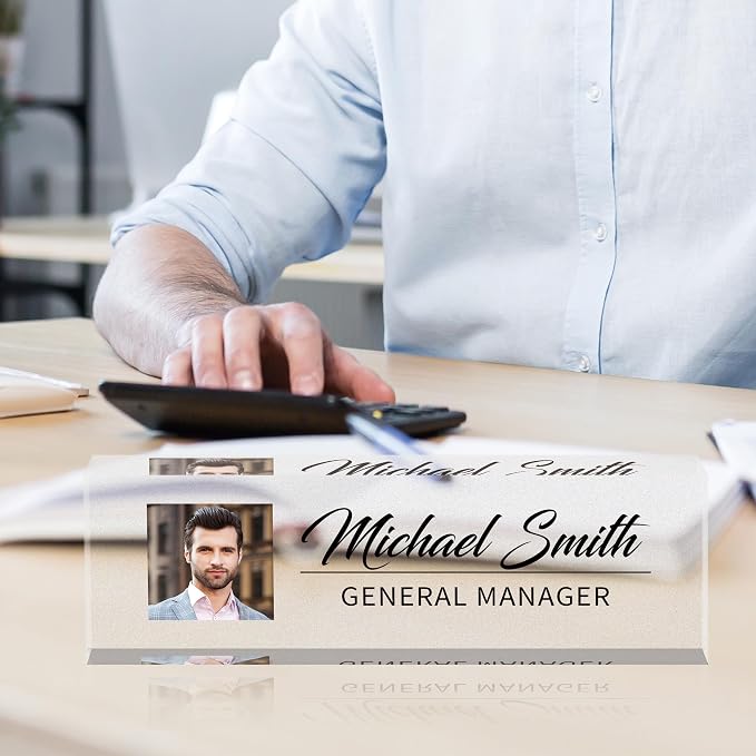 Name Plate for Desk, Custom Logo Desk Name Plate Personalized, Custom Acrylic - Image 2