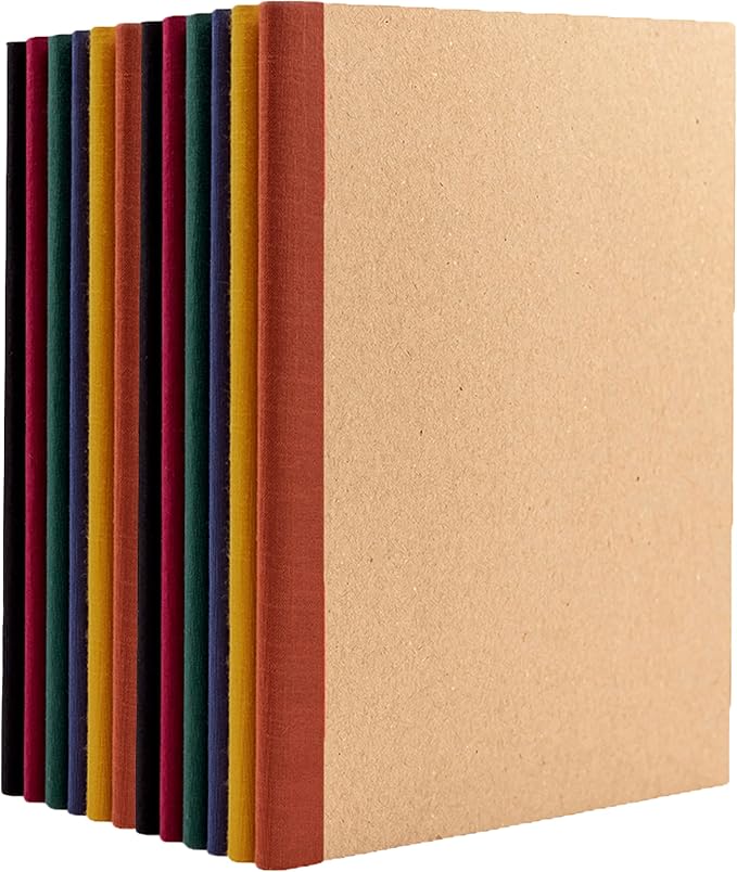 PAPERAGE 12-Pack Composition Notebook Journals, 120 Pages, Kraft Cover by PAPERAGE