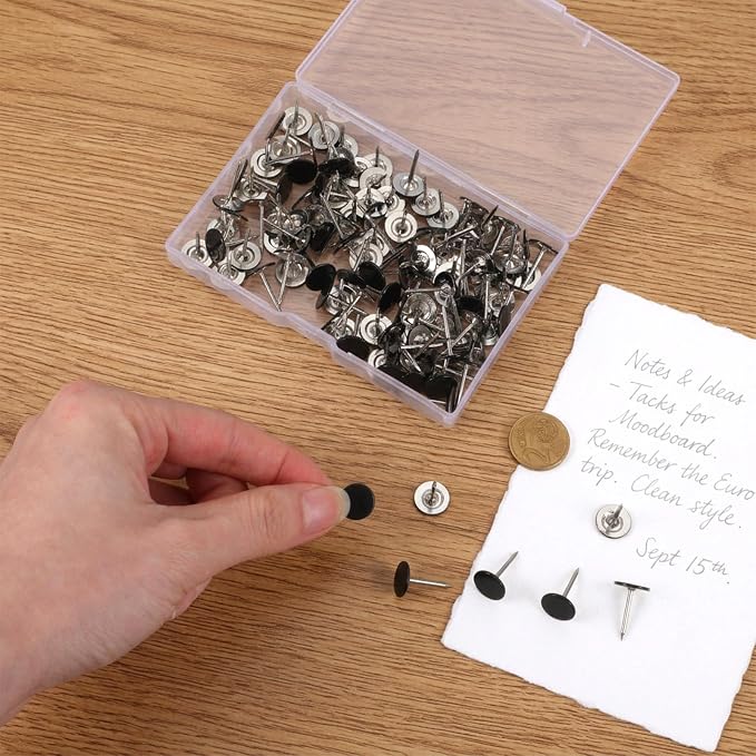 Black Flat Thumb Tacks - Image 7