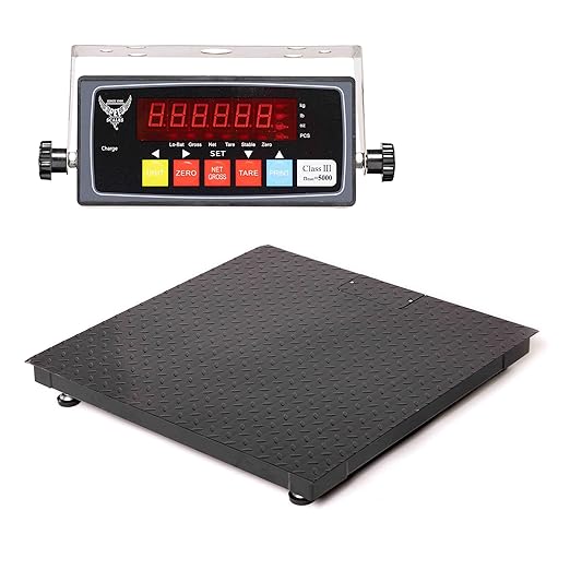 36"x36" Industrial Floor Scale, Heavy-Duty Warehouse Scale with Digital Indicator, Accurate Pallet Scale for Postal Luggage Shipping Mailing Weighing-DeskLoop Office