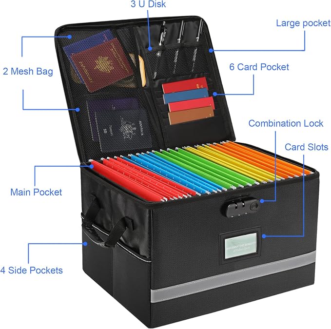 EXLIFBAG File Organizer, Fireproof File Box - Image 2