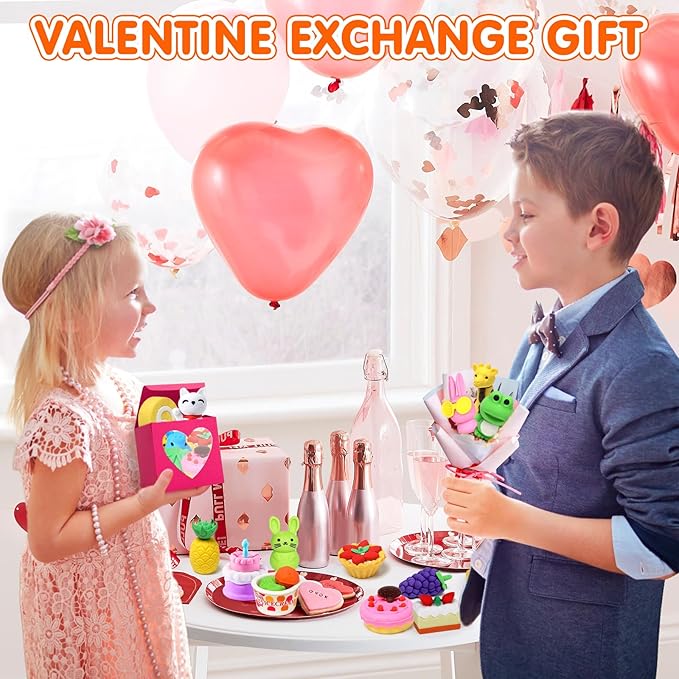 140 Pack Animal Erasers for Kids 3D Puzzle Mini Pencil Eraser Bulk Desk Pets Treasure Box Toy for Classroom School Prize Kids Party Favors Back to School Supplies Random-DeskLoop Office