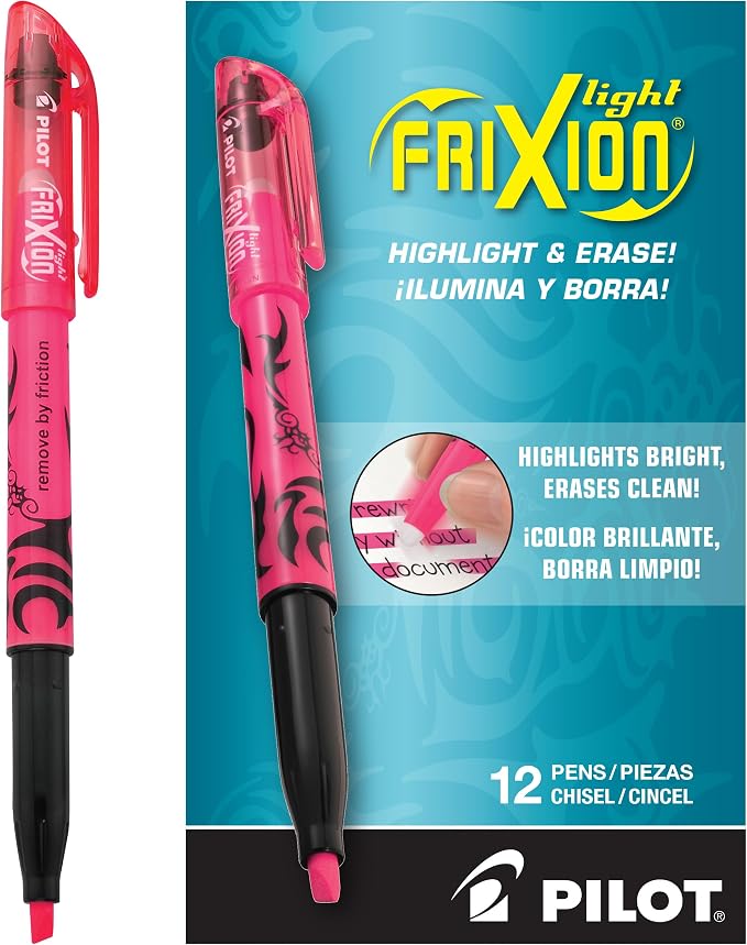 Pilot FriXion Light Pastel Erasable Highlighters, Chisel Tip, Journaling by PilotCorporationofAmerica