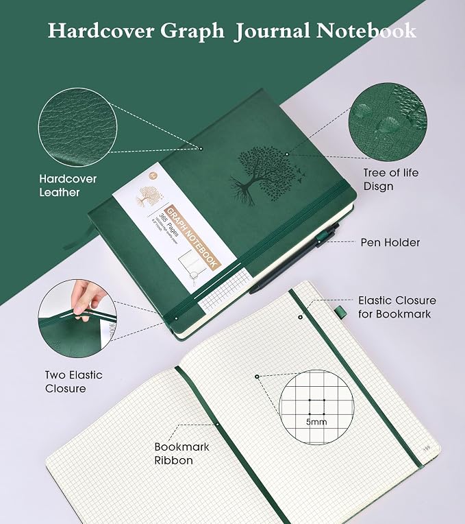 Ansopu Graph Paper Notebook Journal, 360 Numbered Pages Grid Notebooks 8.5 x 11 - Image 6