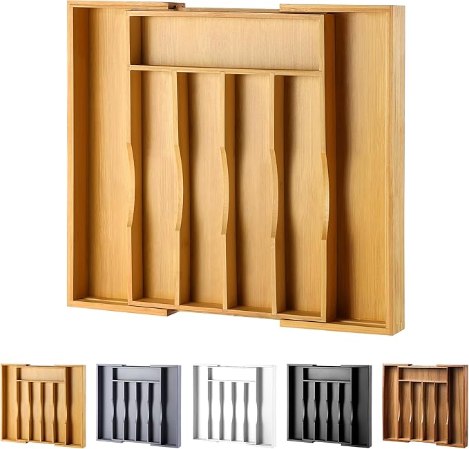 oridom Expandable Bamboo Kitchen Drawer Organizer by oridom