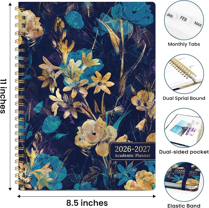 Academic Planner 2026-2027, Weekly and Monthly Calendar Book, July 2026 – June - Image 5