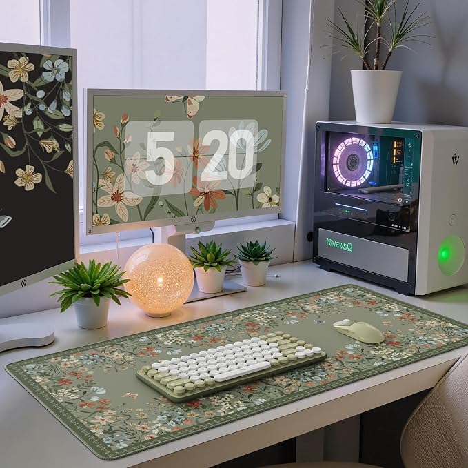 iCasso Desk Mat for Keyboard and Mouse, Large Keyboard Mat Non-Slip, Cute Desk - Image 7