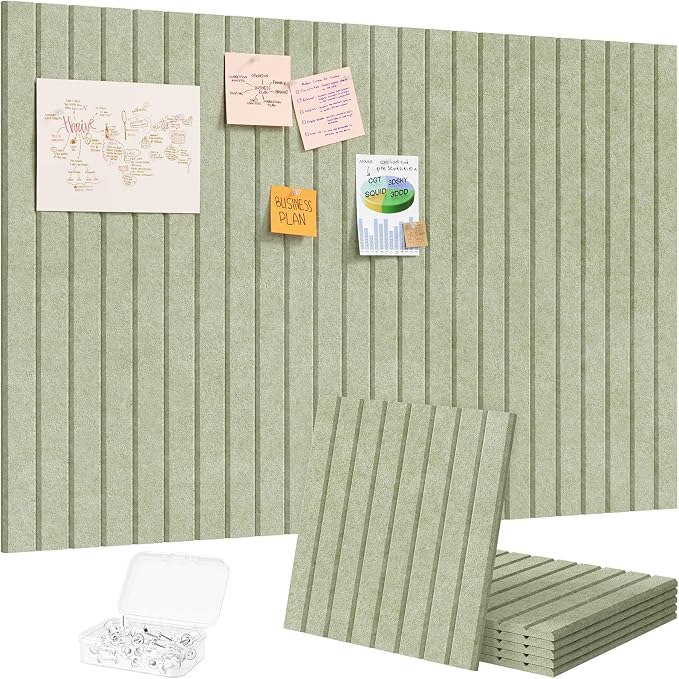 Lifewit Felt Slatted Bulletin Board, 6 Pack Self-Adhesive Panel, Cork Board by Lifewit