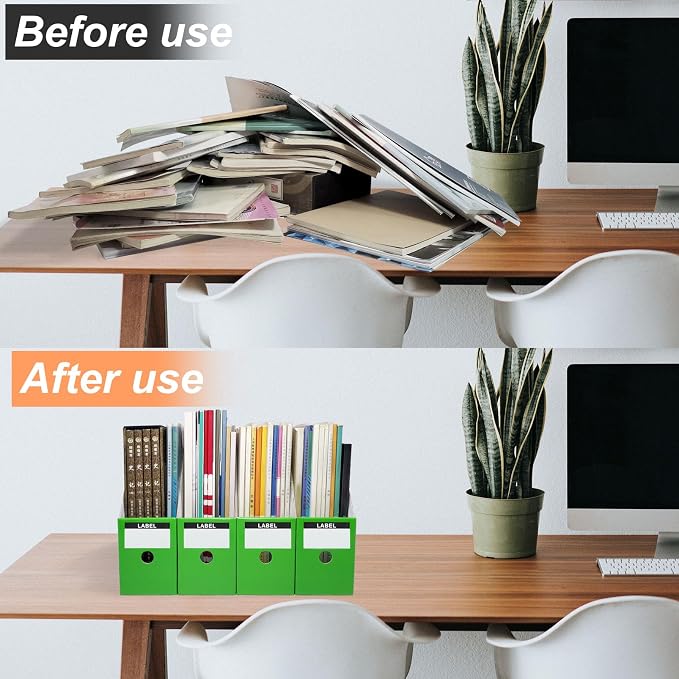 Limitliho Green Cardboard Magazine Holder, Magazine File Holder - Image 6