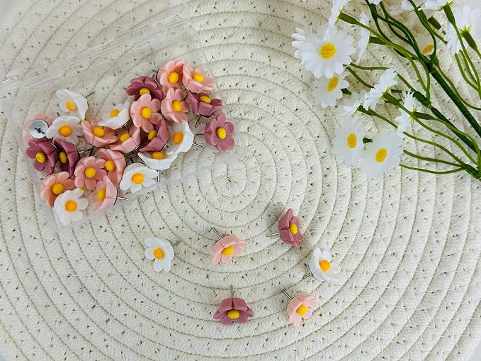 30 Pcs Cute Decorative Flower Push Pins - Image 4