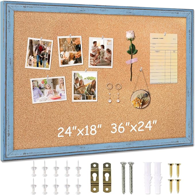 DOLLAR BOSS Cork Boards for Walls, 24 X 18 Inches Bulletin Board Decorative by DOLLARBOSS