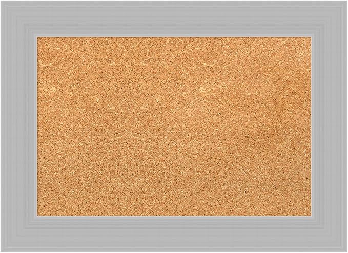 Amanti Art Natural Cork Board for Wall, 16x22 Vision Board with Silver Wood Frame, Small Corkboard Office Decor for Home Organization, Modern Corkboard Pinboard to Display Items for Home Organization-DeskLoop Office