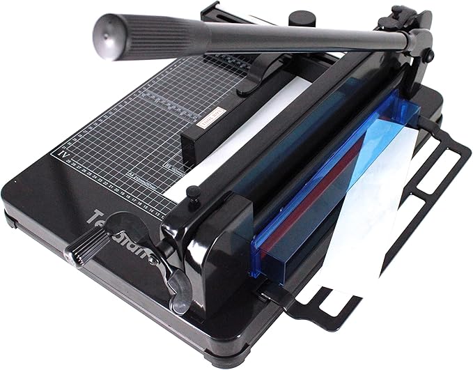 TEXALAN(R) Heavy Duty Guillotine Paper Cutter Black 400 Sheets Stack Paper Trimmer (A3-17'' Paper Cutter)-DeskLoop Office