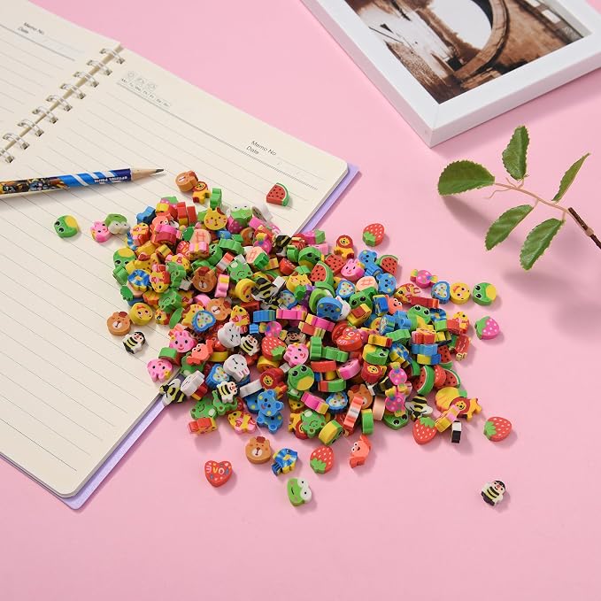 400PCS Mini Fun Cute Fruit Animal Erasers - Image 4