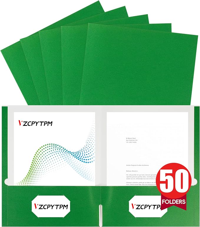 VZCPYTPM 50 Pack Green Folders by OfficeSuppliesDirect