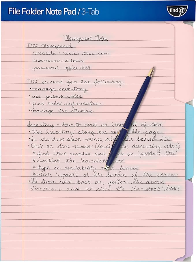 Find It File Folder Notepad by Find+It%C2%AE