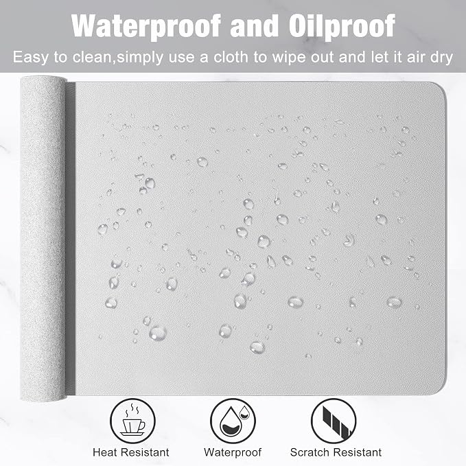 Hsurbtra Desk Pad, 35.5" x 17" PU Leather Desk Mat, XXL Extended Mouse Pad - Image 6