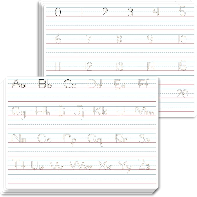 8 Packs Alphabet & Number Whiteboards, Double Sided Dry Erase Board Letters by SpriteGru