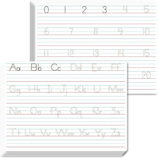 8 Packs Alphabet & Number Whiteboards, Double Sided Dry Erase Board Letters by SpriteGru