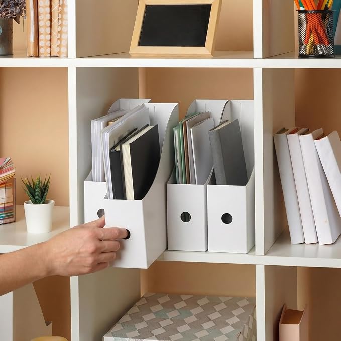 Simple Houseware 6-Pack Magazine File Holder Box, Foldable Cardboard Organizer - Image 6