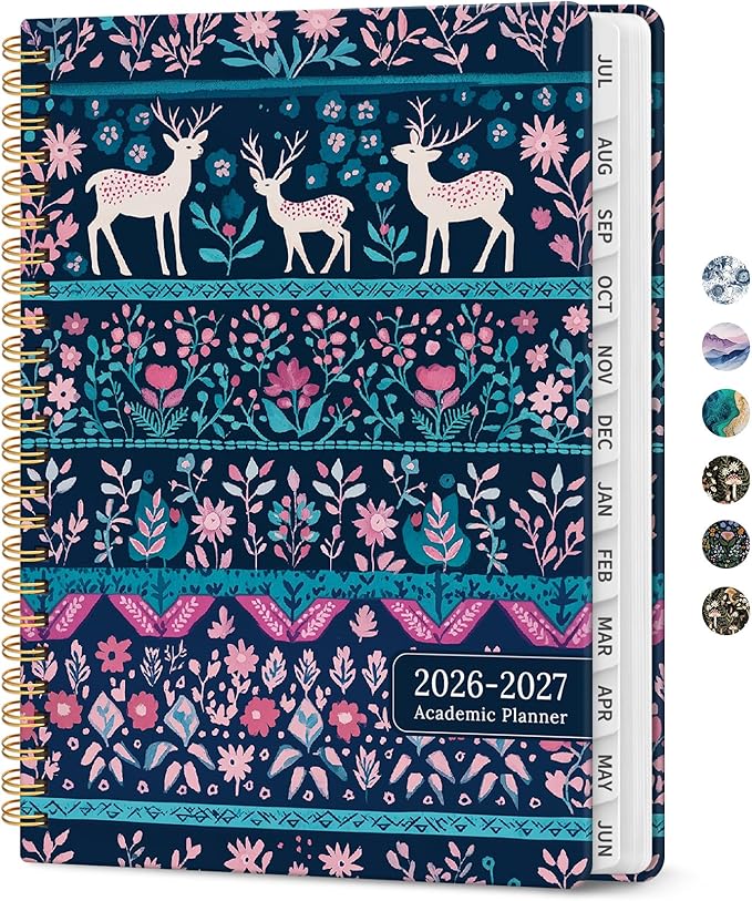Planner 2026-2027, Academic Monthly and Weekly Calendar Planner by Taja