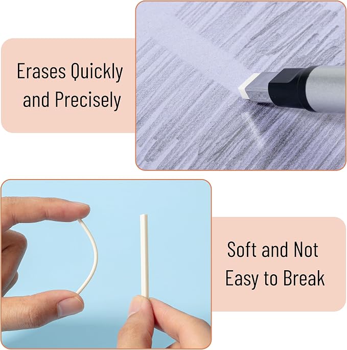 Mr. Pen- Pen Style Eraser Set, 2 Pack, Square & Round Tip | Precision Pencil - Image 3