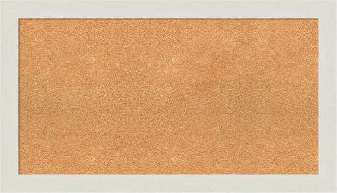 Amanti Art Natural Cork Board for Wall, 21x37 Vision Board with White Frame, Large Corkboard Office Decor for Home Organization, Country Rustic Corkboard Pinboard to Display Items for Home-DeskLoop Office