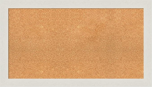 Amanti Art Natural Cork Board for Wall, 21x37 Vision Board with White Frame, Large Corkboard Office Decor for Home Organization, Country Rustic Corkboard Pinboard to Display Items for Home-DeskLoop Office