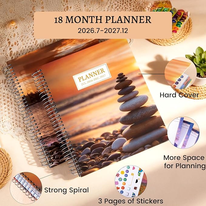 CAGIE Planner 2026-2027 18 Month July 2026-Dec 2027 Hourly Daily Calendar - Image 2