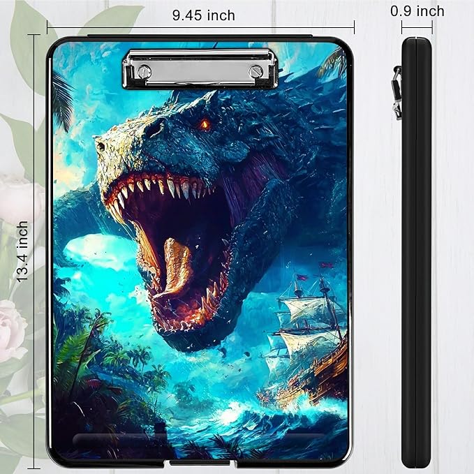 Ocean Dragon A4 Clipboard with Storage Pen Holder, Clipboards Organizer Nursing - Image 4
