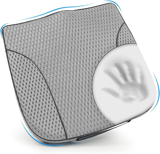 Car Seat Cushion, Comfortable Memory Foam Seat Pillow for Driving, Sciatica-Back Pain Relief, Cushion for Car-Truck, Office, Wheelchair - Mesh Gray-DeskLoop Office
