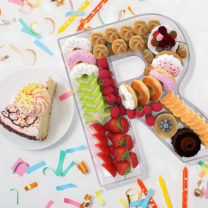 13.8" Extra Large Acrylic Letter Charcuterie Board Box, Reusable Fillable - Image 4