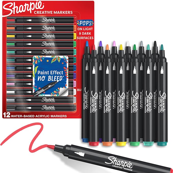 Sharpie Creative Markers, Water-Based Acrylic, Bullet Tip, Kids Activity by Unknown