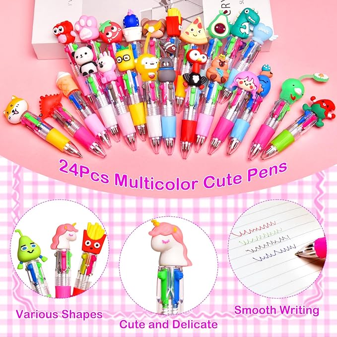 24Pcs Mini Multicolor Pens in One 4-in-1, Cute Pens Bulk - Image 6