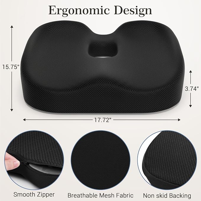 Donut Pillow Seat Cushion for Hemorrhoids & Tailbone Pressure Relief - Image 4
