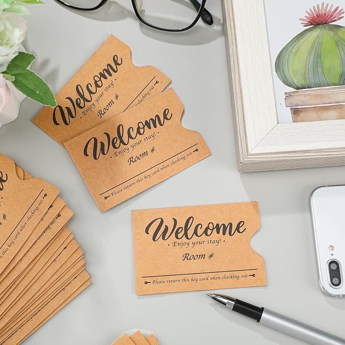 Sabary 1000 Pcs Kraft Paper Hotel Key Card Envelope Credit Card Protectors - Image 7