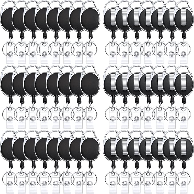 Honoson 50 Pcs Heavy Duty Retractable Badge Reels Batch ID Badge Holder by Honoson